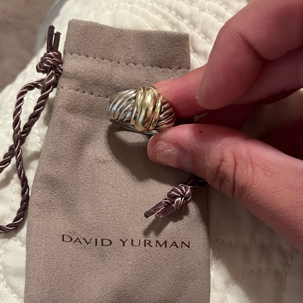 David Yurman 14K Gold & Sterling Silver Twisted Cable Two-Tone Dome Ring
